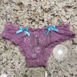 Victoria’s Secret Sexy Little Things Vintage Fishnet Lace Ruffle Bow Underwear